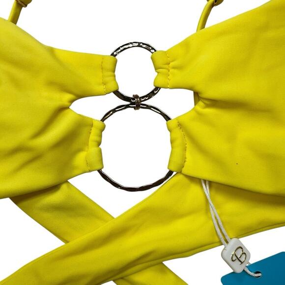 BEACH BUNNY Lexi Bralette Tango BIKINI TOP Size Large Yellow Sunshine NWT $155 - Picture 7 of 7